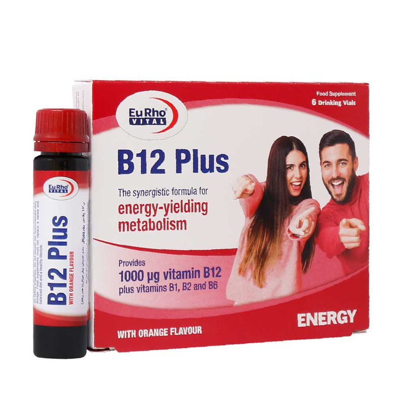 ویال خوراکی ویتامین B12 پلاس یوروویتال 6 عدد نمای ۳